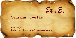 Szinger Evelin névjegykártya